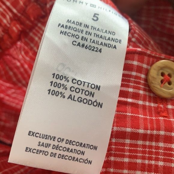 Tommy Hilfiger Girls Red Plaid Cotton Shorts sz 5 - Picture 6 of 6